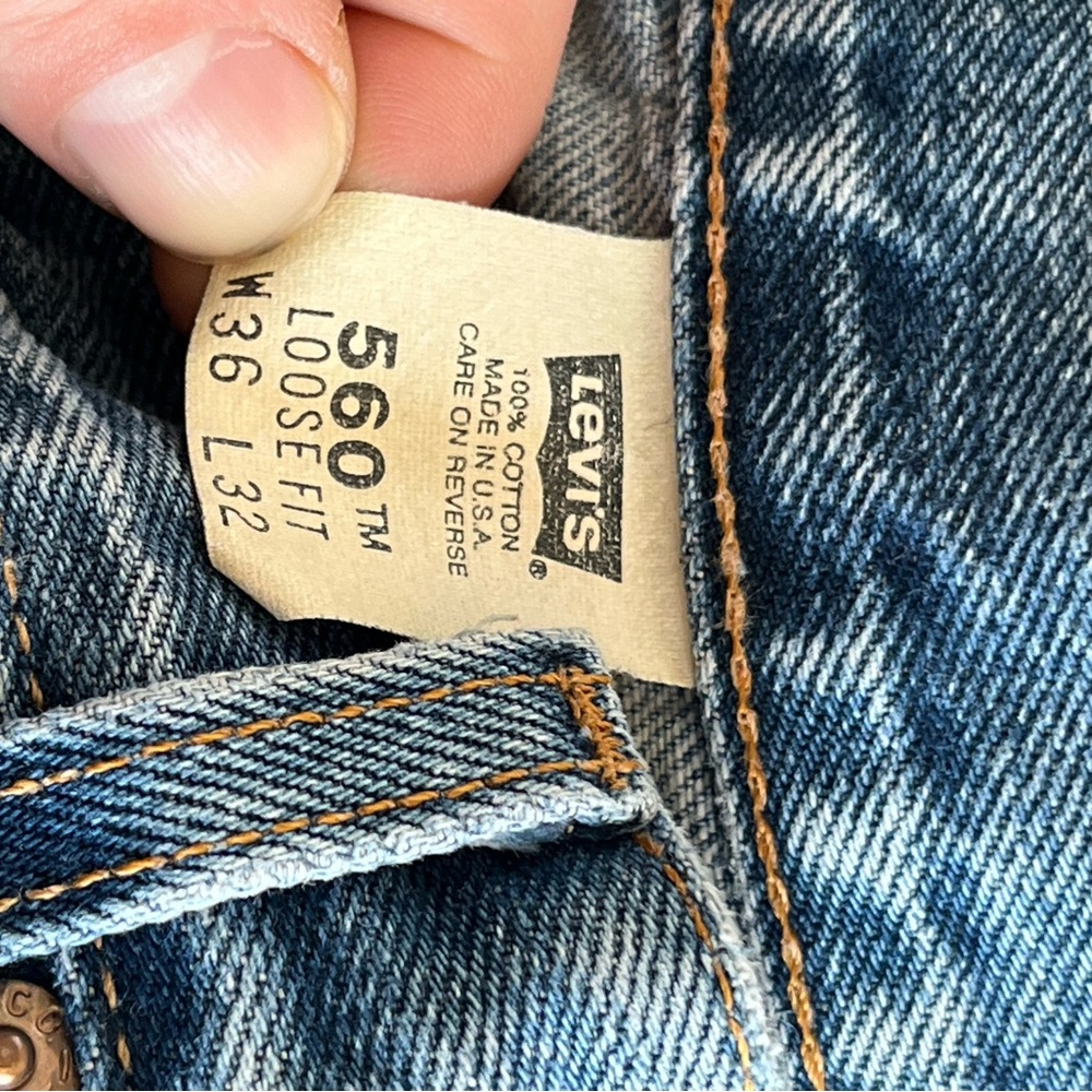 Levi's Blue Men’s 36x32 USA Made Classic 560 Relaxed Fit Jeans Vintage 04/2001 - Picture 8 of 15